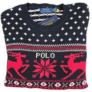 NWT Polo Ralph Lauren Sweater Mens XXL Christmas Reindeer Snow Cashmere Blend